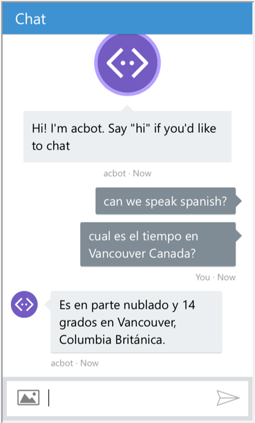 Spanish Translation Bot Framework