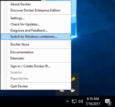 switch to windows containers