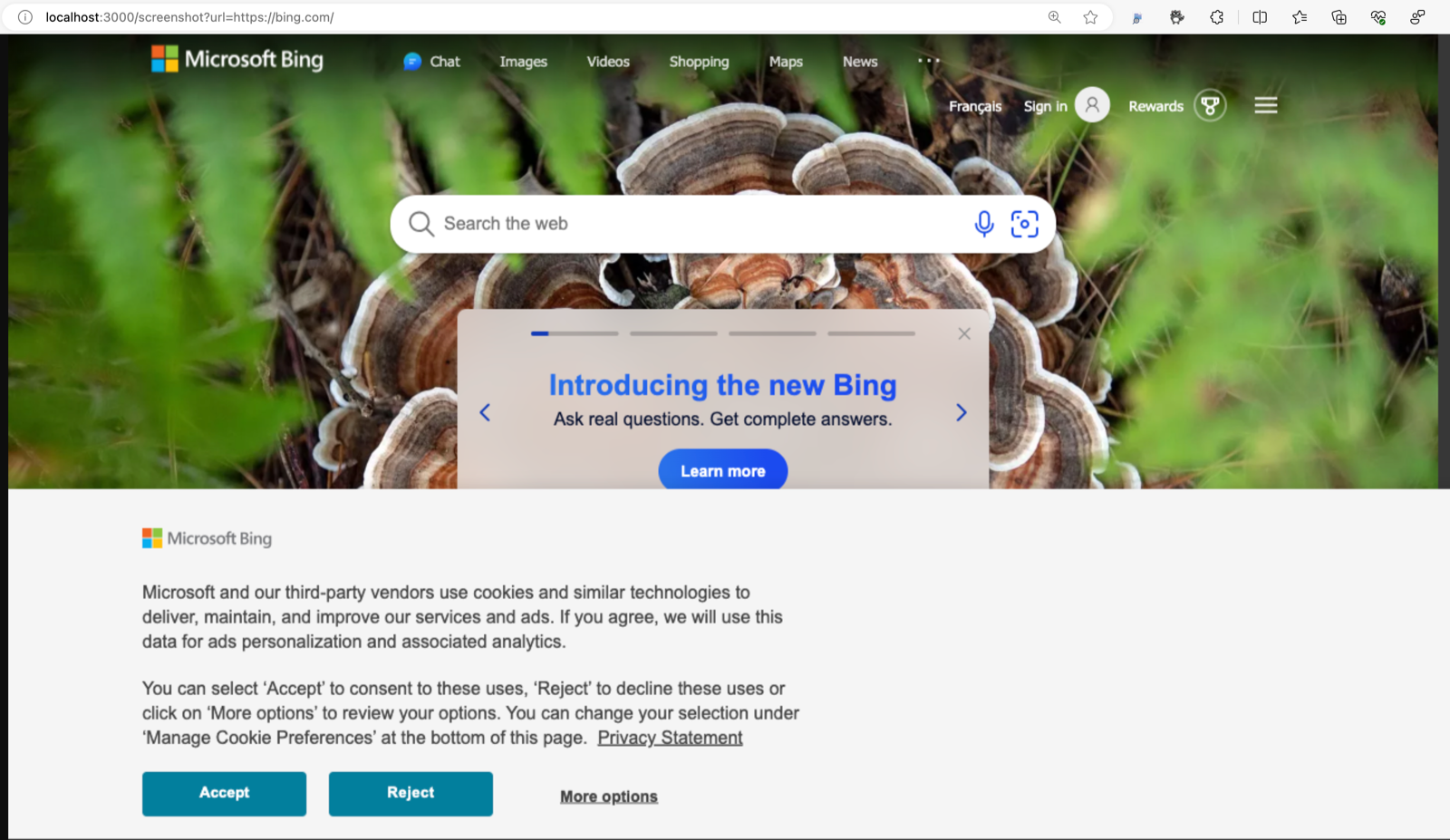 Screenshot of bing.com